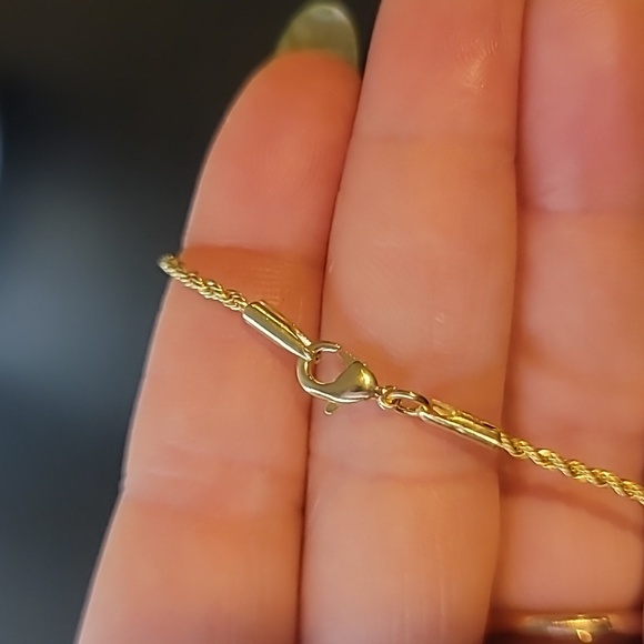 LOUIS VUITTON UPCYLCED CHARM WITH GOLD OVER 925 STERLING SILVER 18" CHAIN - Picture 4 of 4